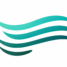 Flowing Teal Wave Emblem